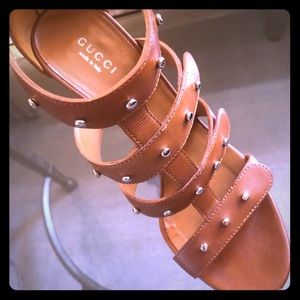 Gucci Sigourney Studded Sandals 37.5